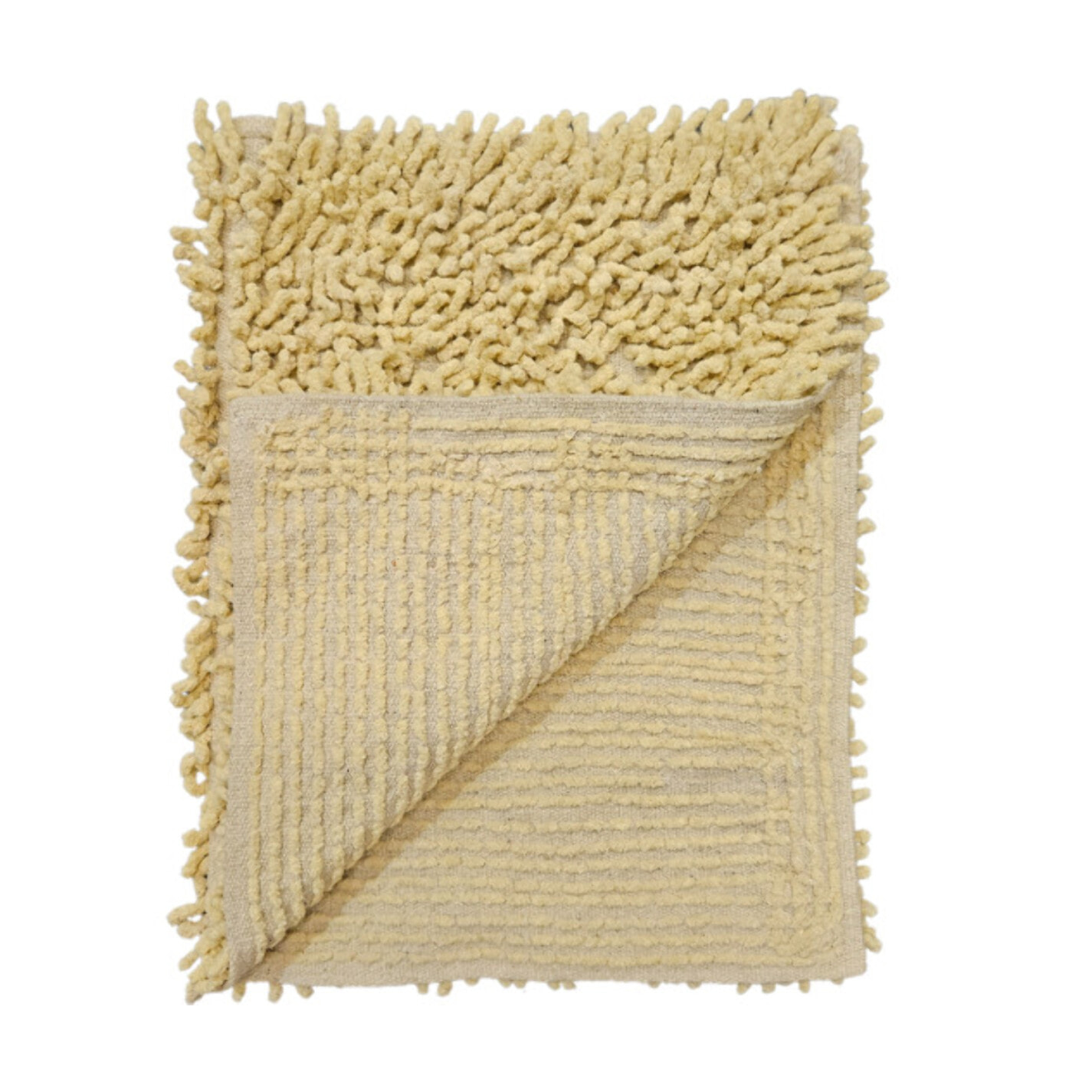 Tapis de salle de bain rectangulaire 40 x 60 cm en coton chenille - SHAGGY