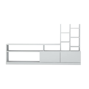 Mobile porta TV Dbrignol, Credenza da soggiorno, Armadio basso per TV, Base parete attrezzata, 164x25h91 cm, Bianco