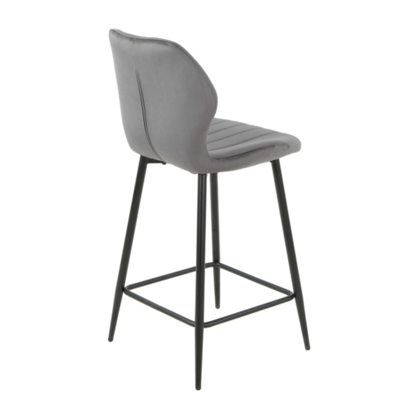 Chaise haute en velours capitonné avec dossier - 3 coloris - VICTOR