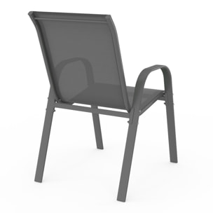 Chaises de jardin empilables textilène mix couleurs - lot de 4