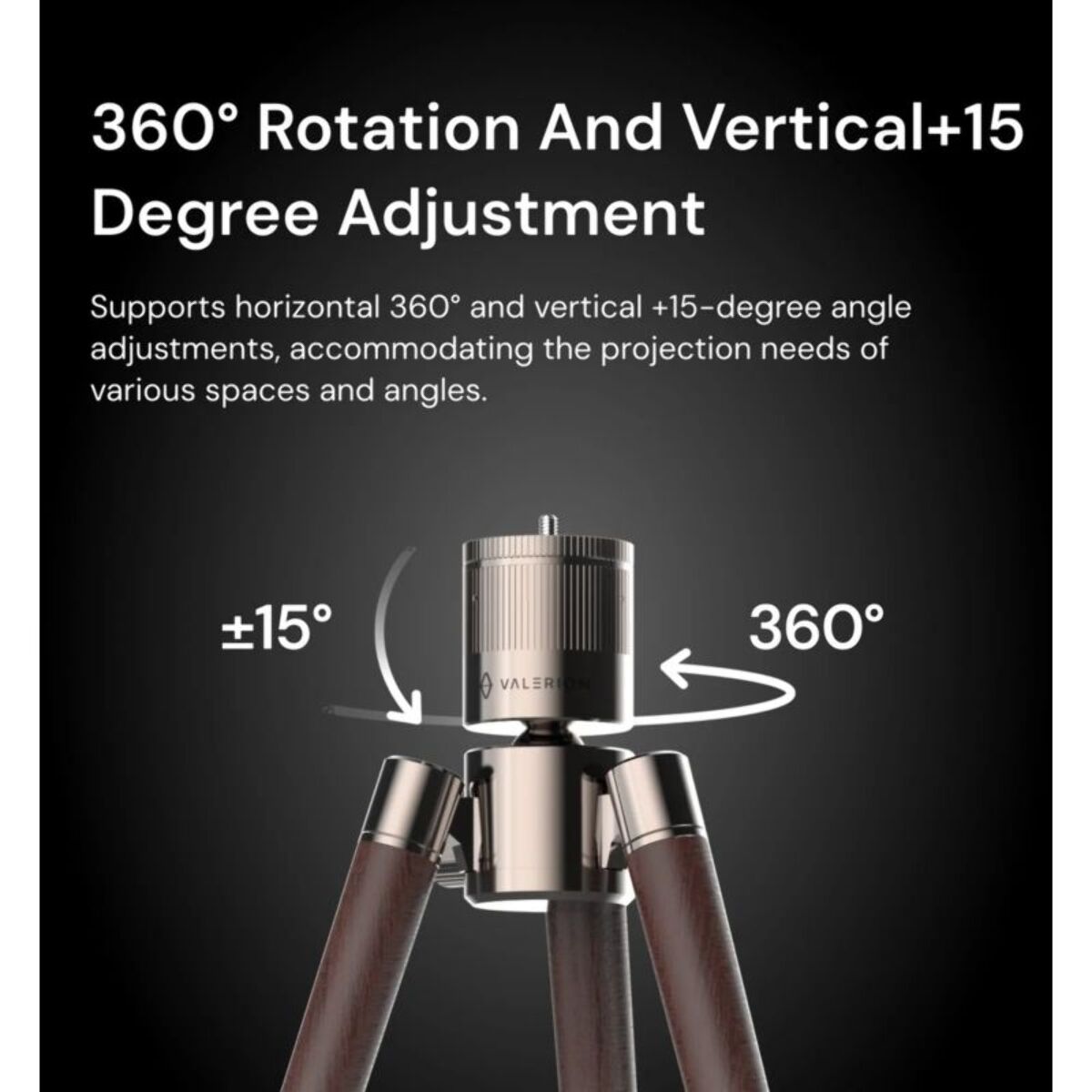Support vidéoprojecteur VALERION WTS-01 - Trépied en noyer