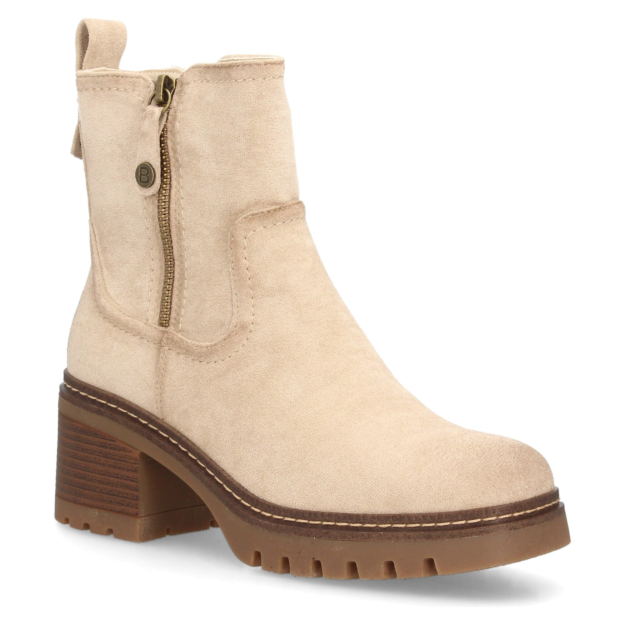 Botines cómodos para mujer con tacón y cremallera