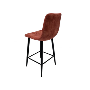 Chaise de bar capitonnée en velours - HERBY