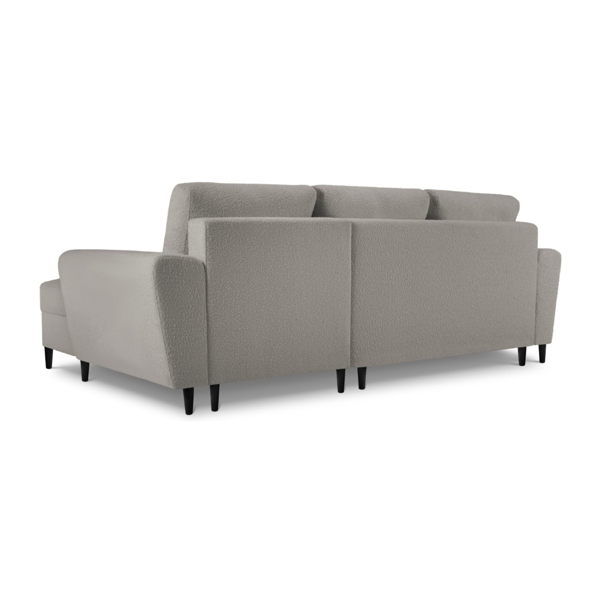 Canapé d'angle droit convertible avec coffre de rangement "Kyoto" 4 places en bouclé gris