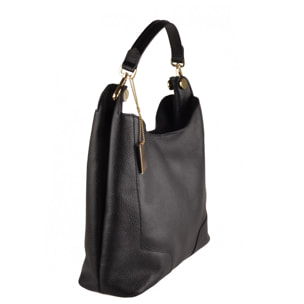 Borse Donna colore Nero-in pelle Made in Italy L35 cm X W26 cm X H11 cm