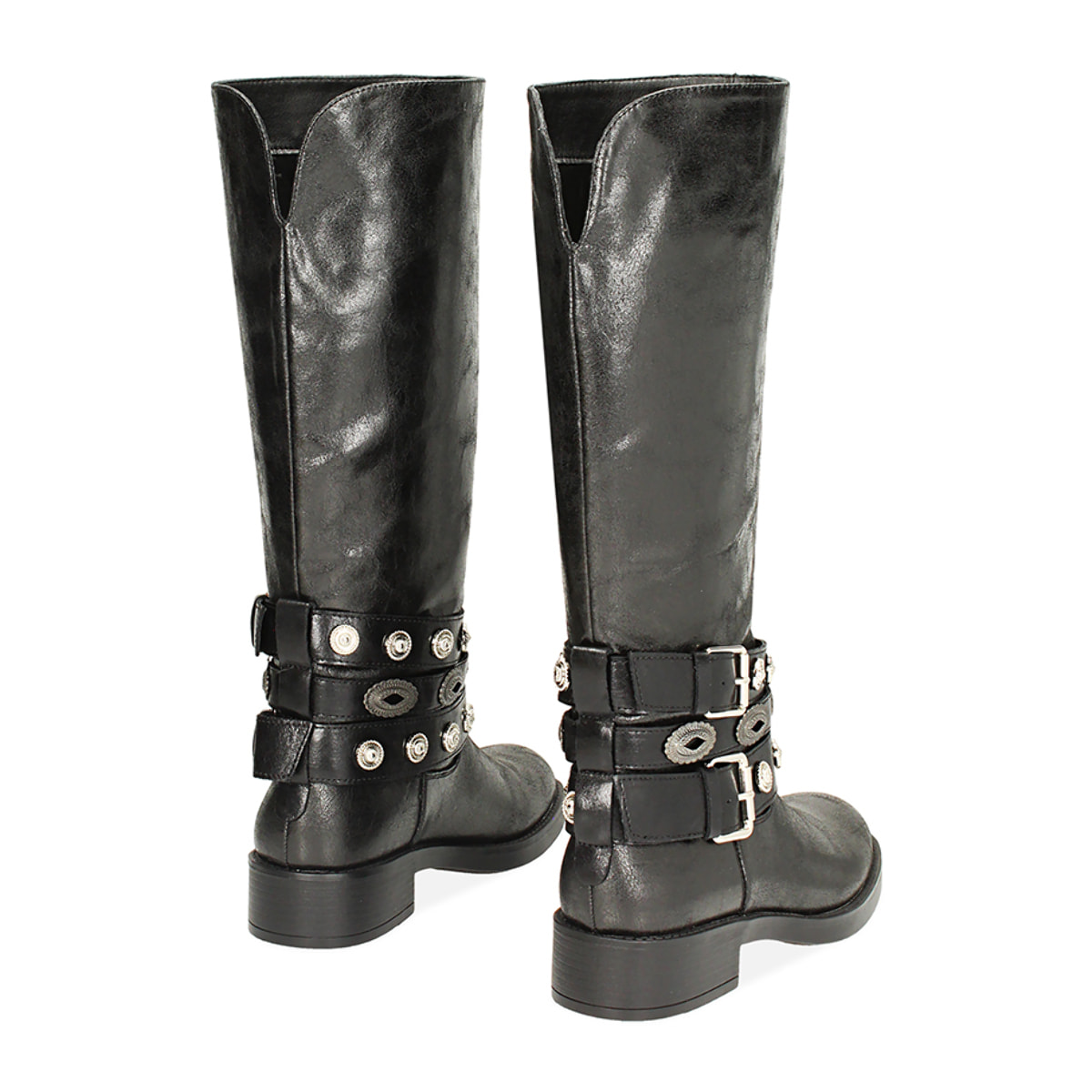 Stivale nero con borchie