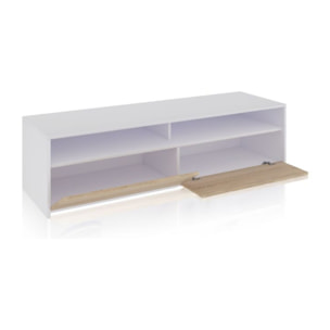 Mueble TV Elba 2 puertas Blanco Artik (Blanco Mate) - Roble Canadian