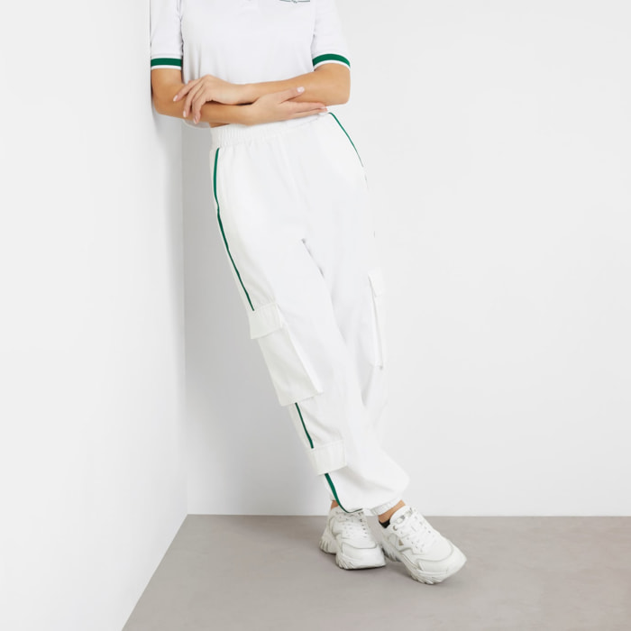 Pantalon jogging Arleth - inspiration cargo - blanc