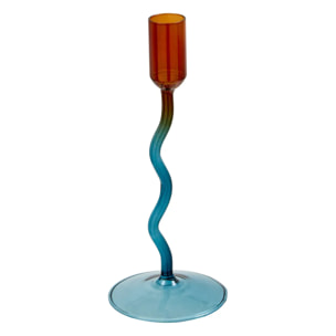 Bougeoir Homy H.20cm Bleu