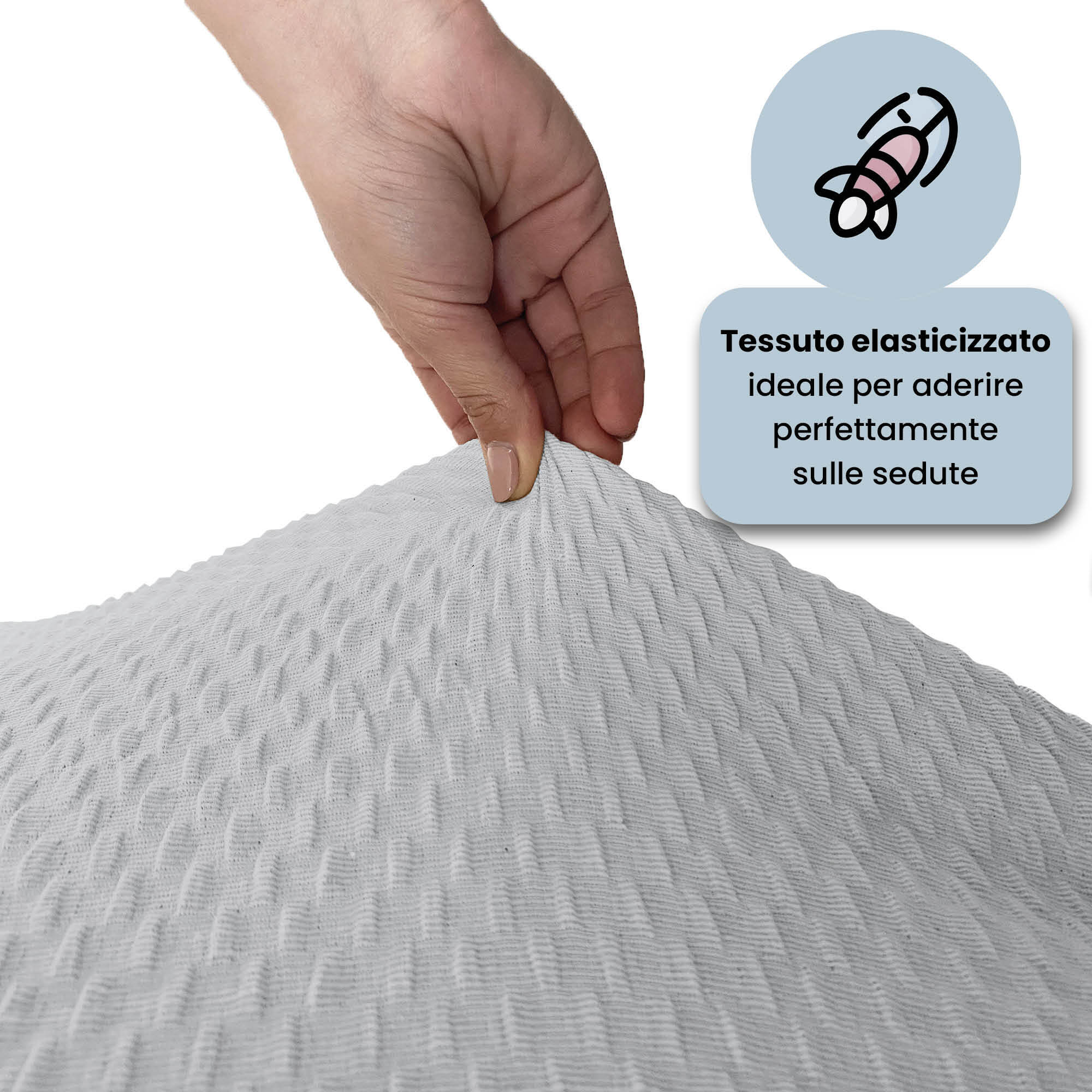 COPPIA VESTISEDIA CON SCHIENALE FASHIONABLE, Microfibra/Cotone/Elastan - GRIGIO CHIARO