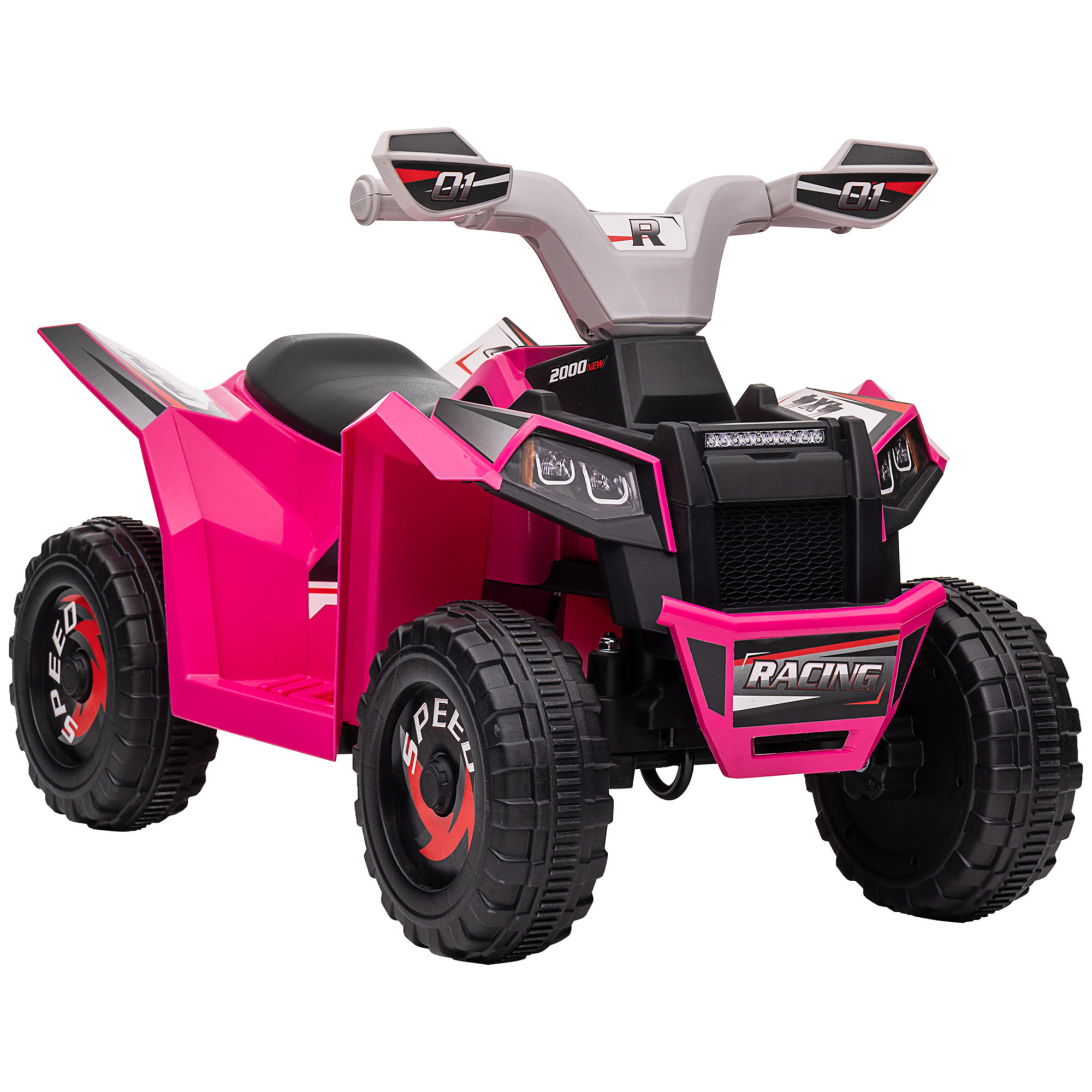 Quad Eléctrico para Niños 6V, Quad para Niños de 18-36 Meses con Avance y Retroceso, Velocidad de 2,5 km/h, Rosa