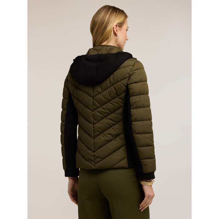 Motivi - Piumino lightweight bimaterico - Verde militare