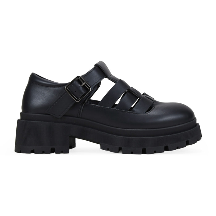 Zapatos Mary Jane negros con plataforma