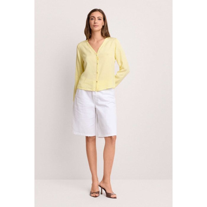 Kocca - Blusa fluida scollo a V Donna, Tinta unita, Scollo a V