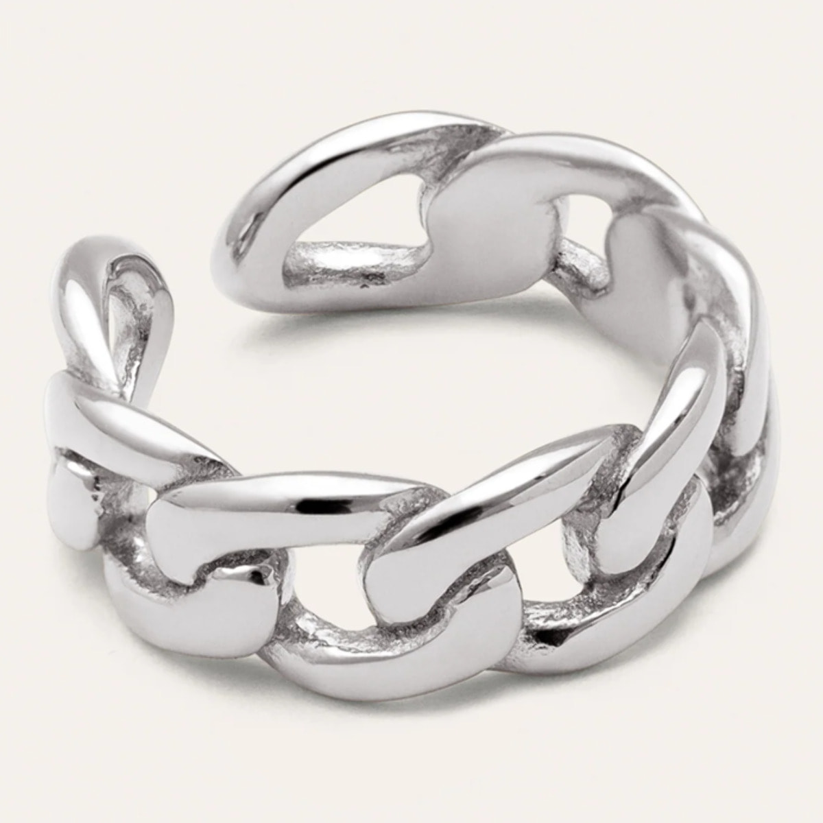 Anillo Chunky Eslabón Acero