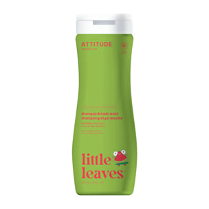Super Leaves kids Champú y gel 2 en 1 para niños Sandía y coco Attitude 473 ml
