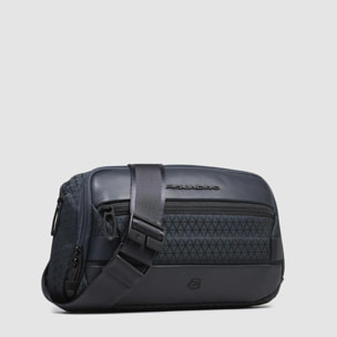 Piquadro Marsupio espandibile in tessuto riciclato con sistema di sicurezza antifurto e protezione RFID