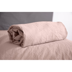 Drap Housse Microfibre Lavee - Bonnet 28cm Rose PoudrÉ
