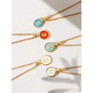 Collana Letter Rainbow Enamel Argento Placcato Oro