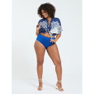 Fiorella Rubino - Blusa stampa bandana in viscosa - Blu