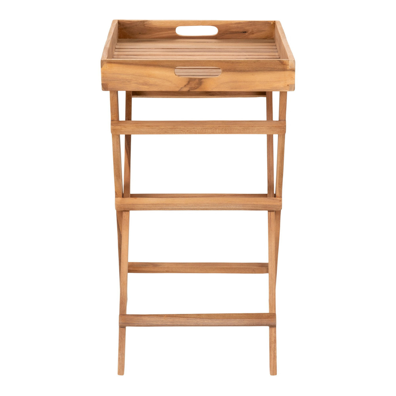 Tavolino vassoio Ronda in teak naturale 29x39x49,5 cm