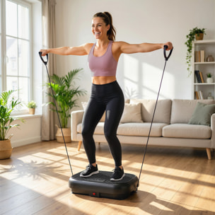Plateforme vibrante fitness 200W 120 vitesses 5 prog. noir