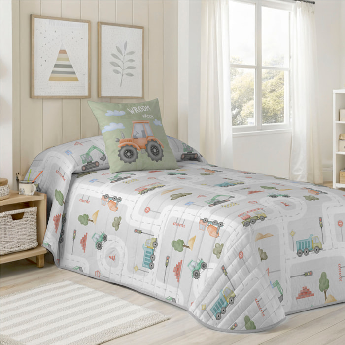 Cool Kids - Colcha Bouti Estampada - 100% Algodón - 70 gr/m² - Road