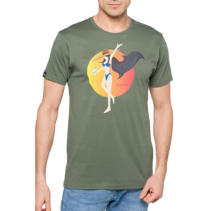 Camiseta de algodón 150 gr Hot Buttered Tangerine Color Verde Militar