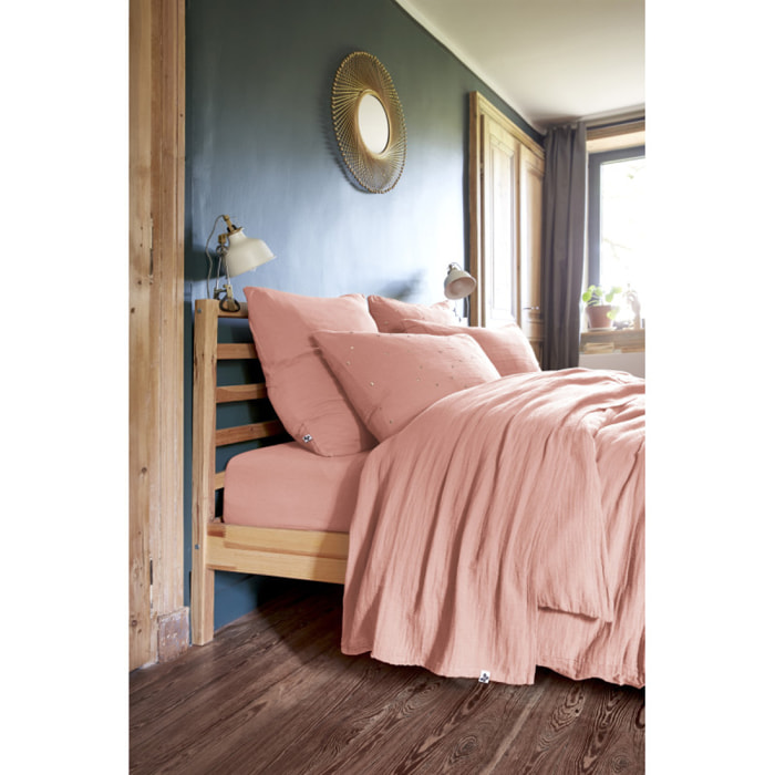 Parure de draps "Gaïa" Gaze de Coton 5 pièces - Gaïa Rose Pêche
