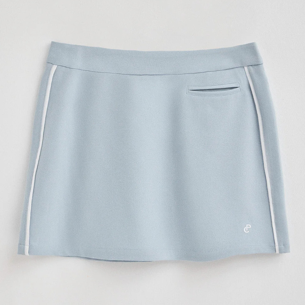 Gonna blu chiaro June con monogramma ricamato