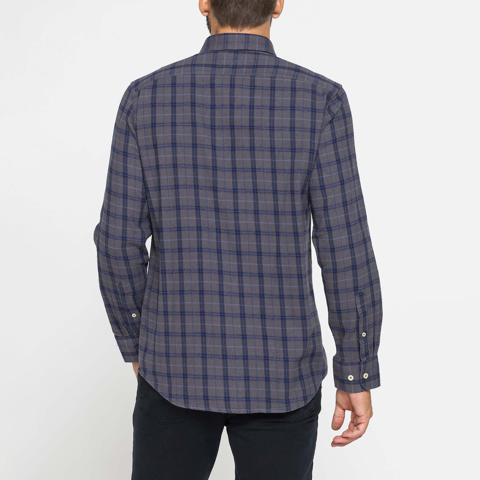 CAMICIA FANTASIA TINTO FILO IN FLANELLA LEGGERA