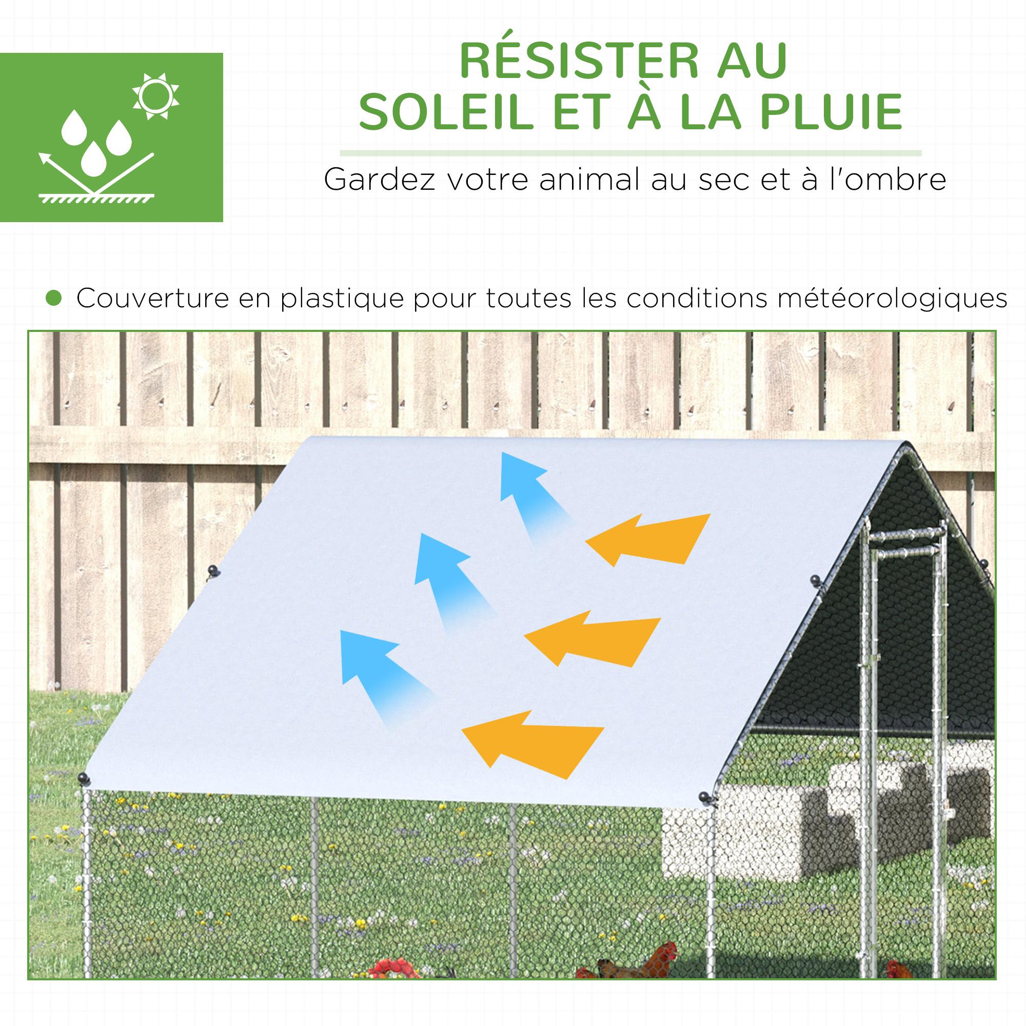 Chenil grillagé 10x6x2m 60m² Enclos extérieur galvanisé pour chien - Ciel &  terre