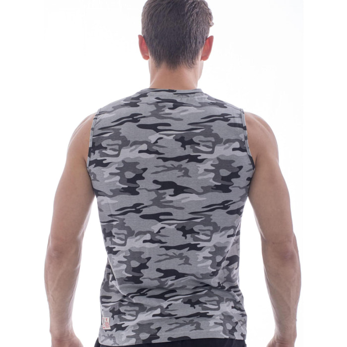 T-shirt smanicata da uomo Leone 1947 Apparel Camo Logo