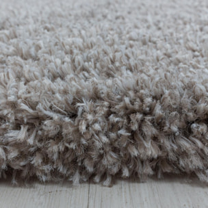 Tapis longs poils shaggy tissé motif uni TENI