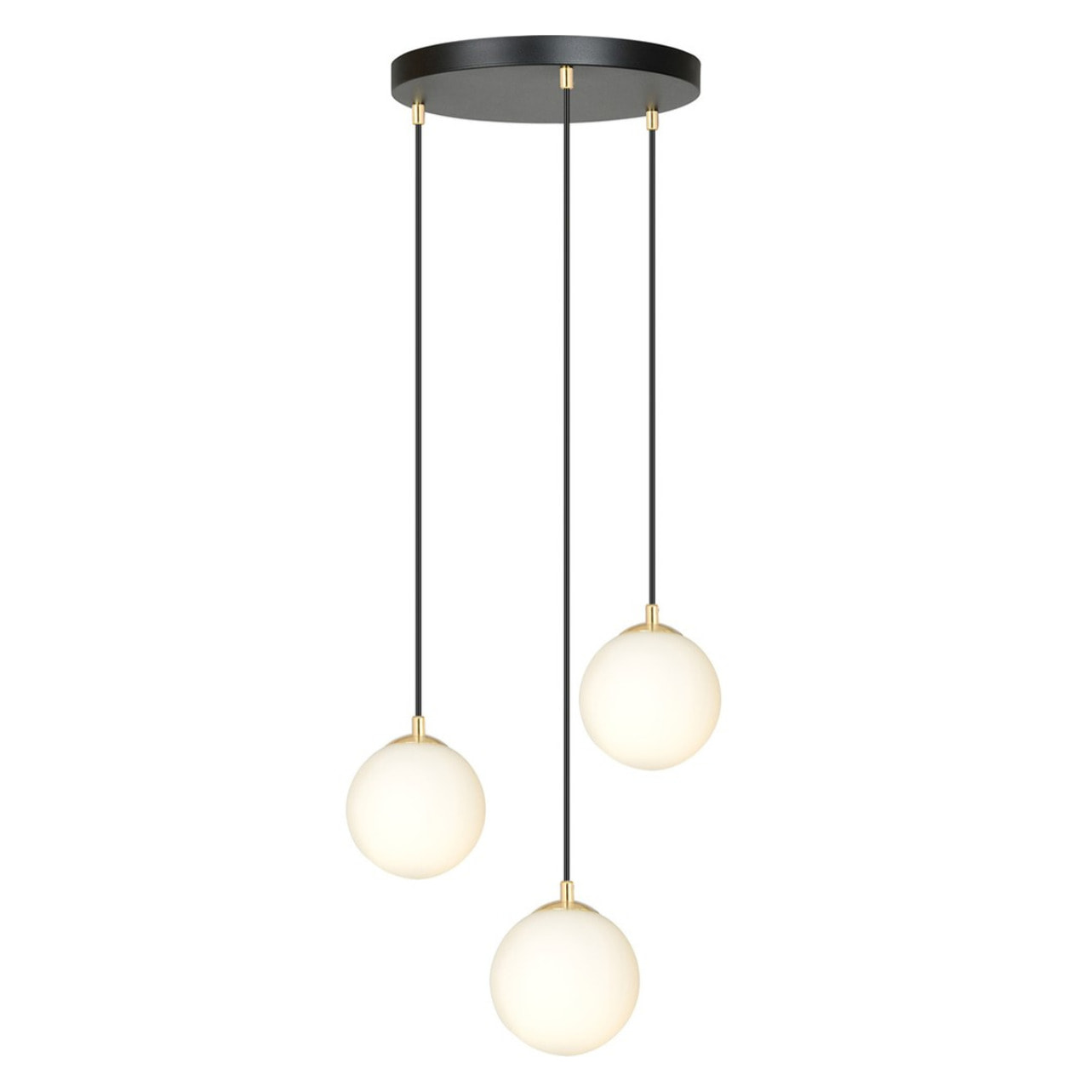 Lampada a sospensione ROYAL in metallo nero e oro