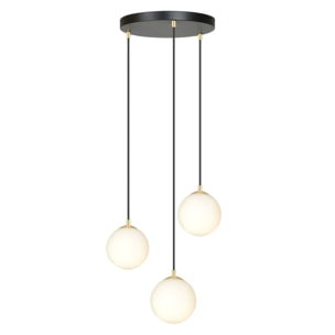 Lampada a sospensione ROYAL in metallo nero e oro
