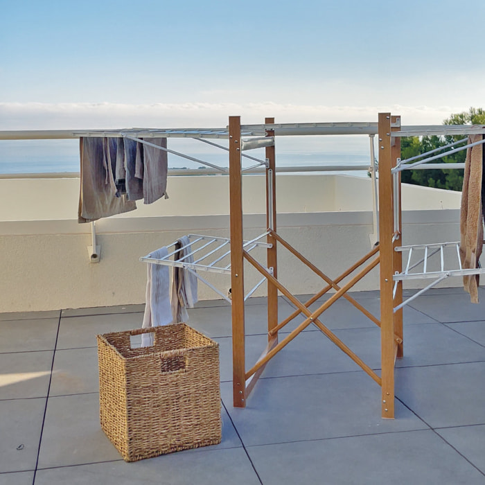 Séchoir à linge avec roulettes USHUAIA blanc 32M