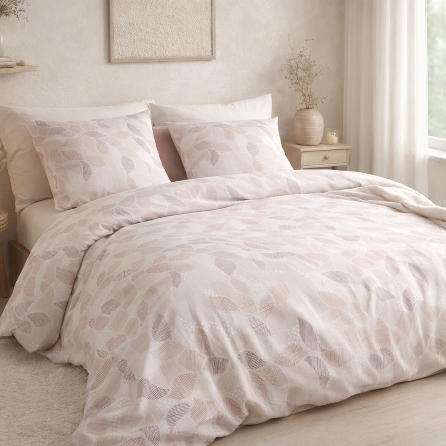 Parure housse de couette imprimé 100% coton - alix