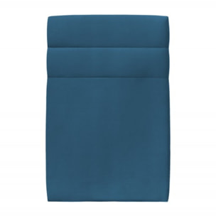 Lit avec tête de lit bandes horizontales velours et sommier tapissier Ep14