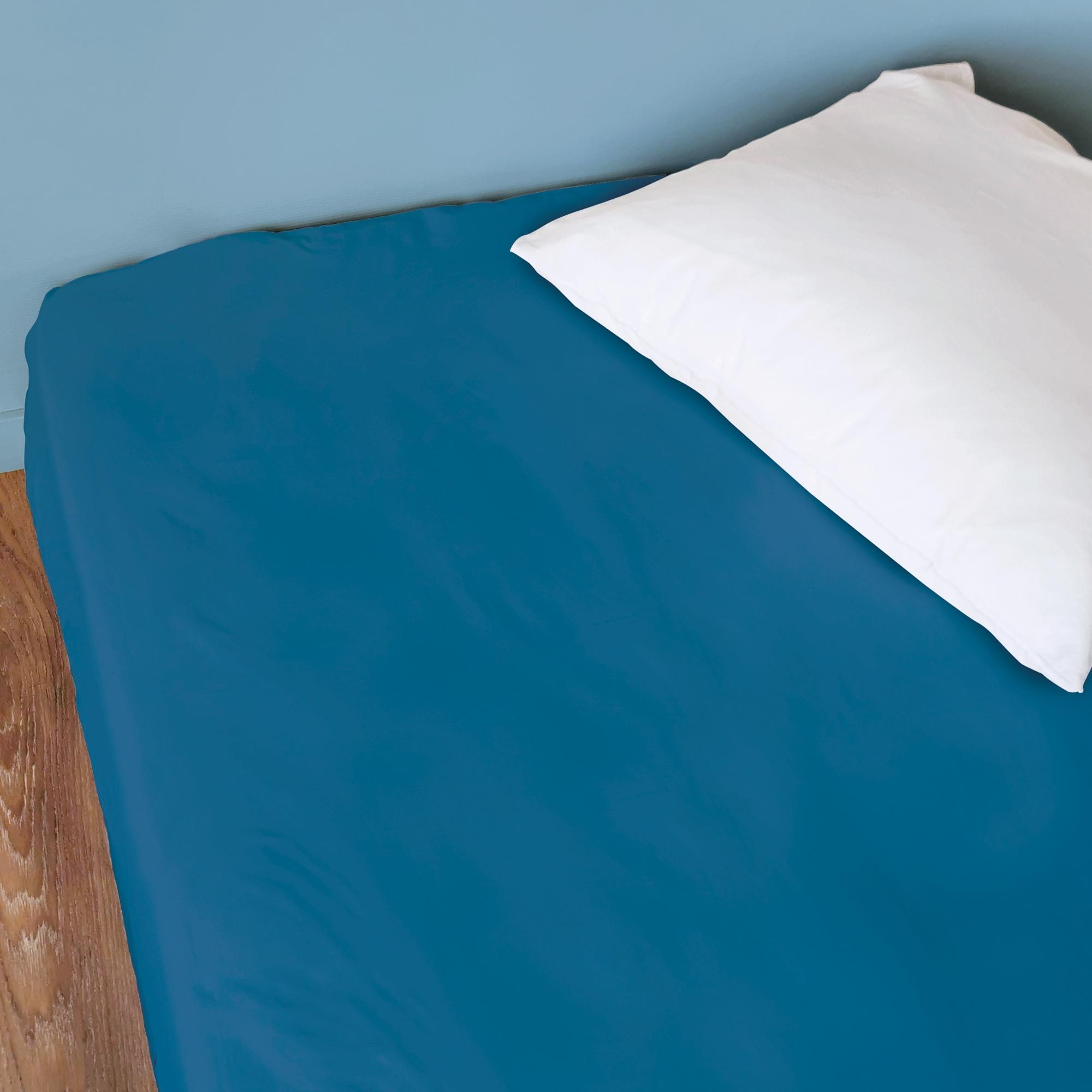 Drap-housse uni en percale de coton BIO, DOUCE NUIT