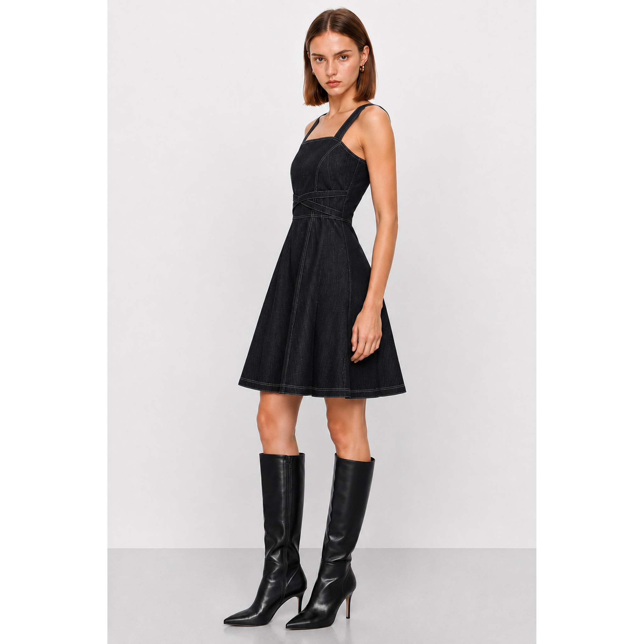 Kocca - Abito da donna smanicato in denim con scollo quadrato Donna