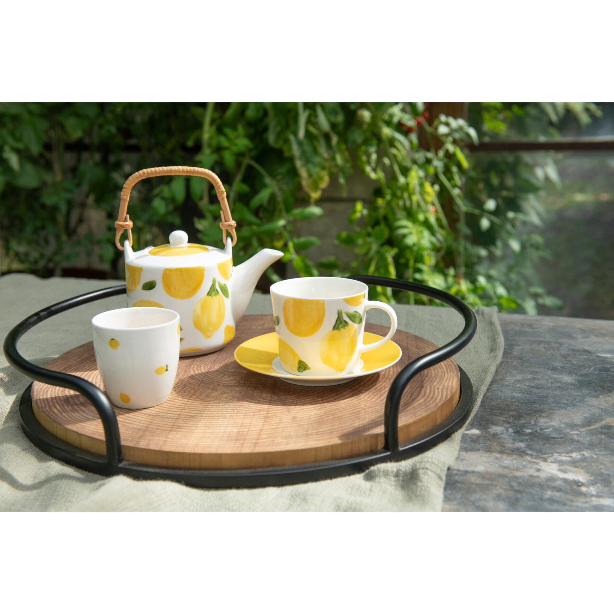 J-Line plateau - ijzer - zwart - set de 2