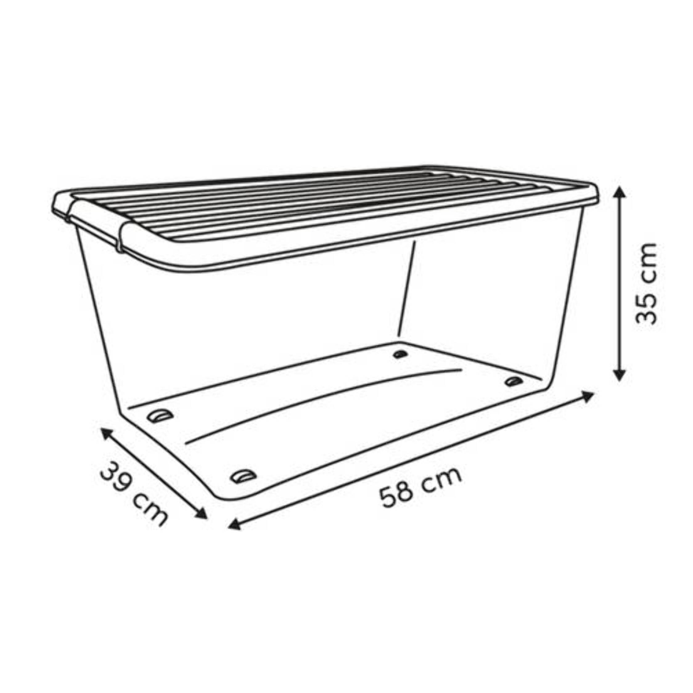 Boîte de rangement Clip'N Box rectangulaire 60L transparent