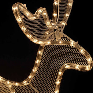 decoración led navideña de renos con trineo