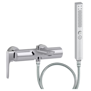 Pack mitigeur bain douche Aléo+ + douchette Shift+ carée + flexible à écrou 175 cm