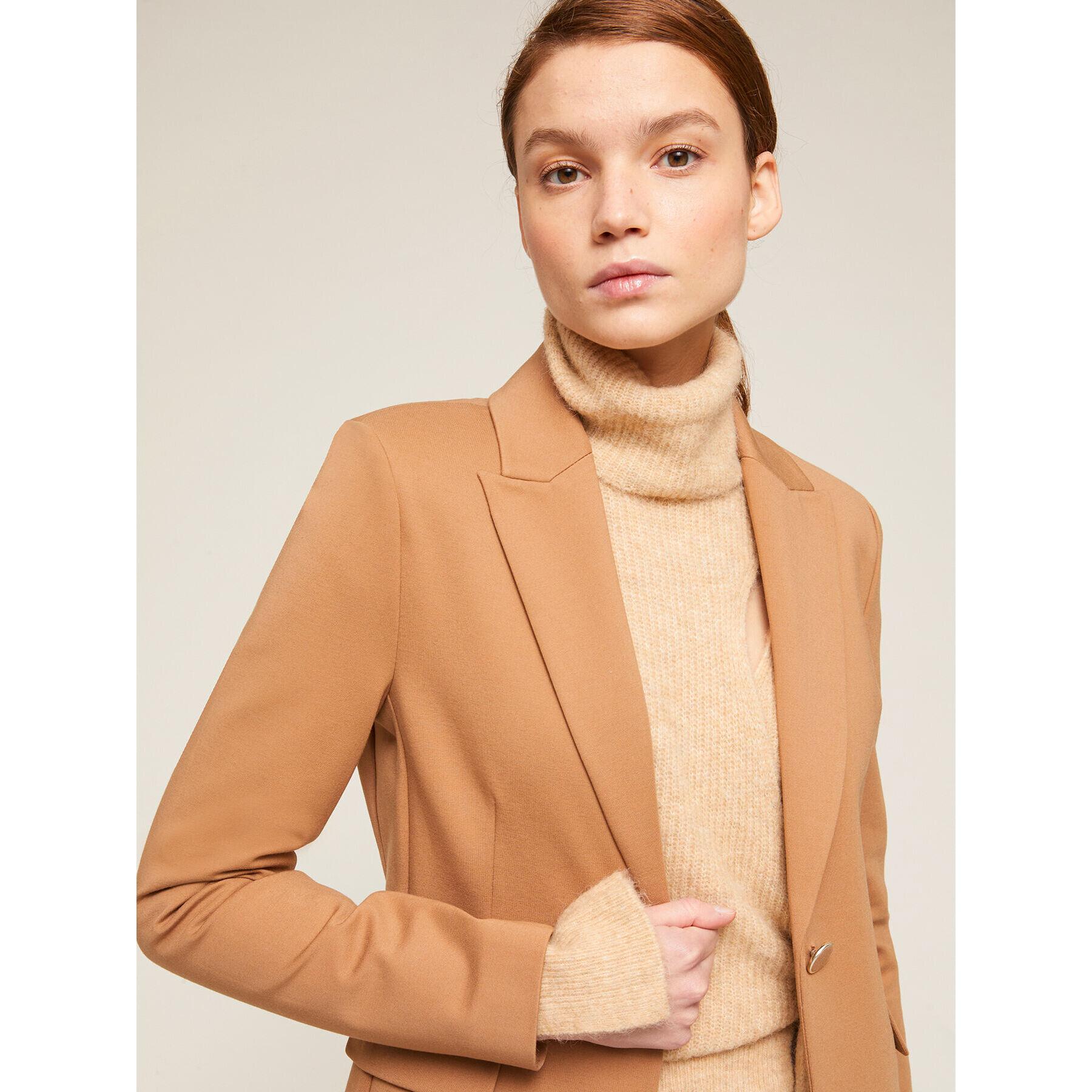 Motivi - Blazer sfoderata in punto milano - Beige