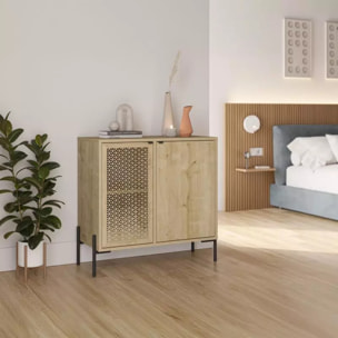 Cómoda Koivu 2 puertas Roble Negro