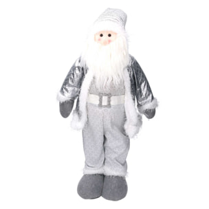 Babbo natale in tessuto bianco grigio cm37X15h67