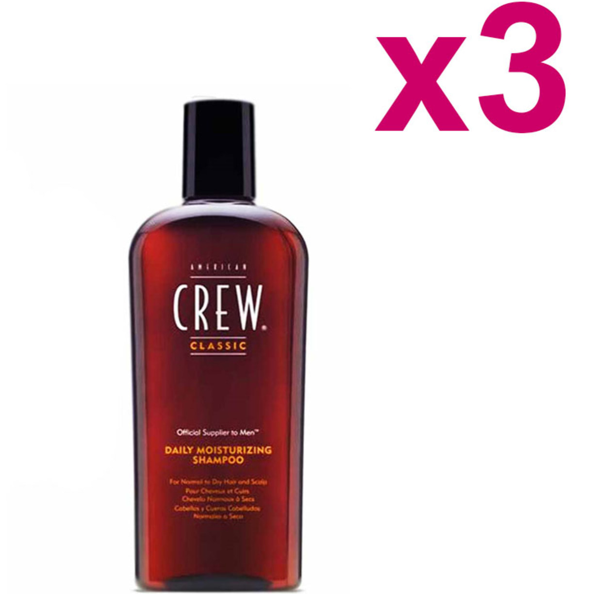 AMERICAN CREW Kit Daily Moisturizing Shampoo 250ml 3 Pezzi