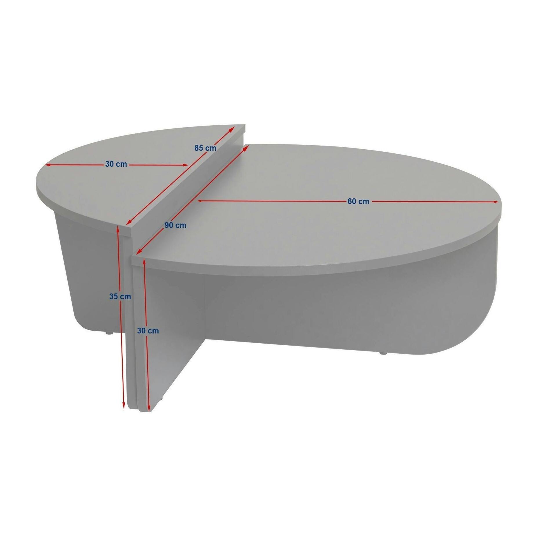 Table basse moderne effet bois ruban noir - 2 hauteurs MARFA